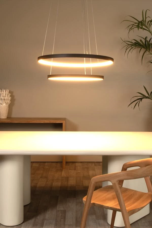 Lucide VIDAL - Pendant light - Ø 78 cm - LED Dim. - 1x92W 2700K - Black - ambiance 1